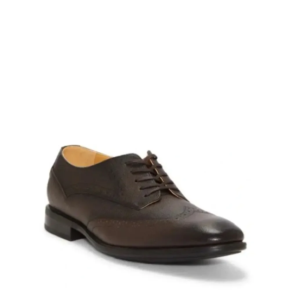 Vince Camuto Karl Leather Wingtip Oxford Dress Shoes Dark Brown